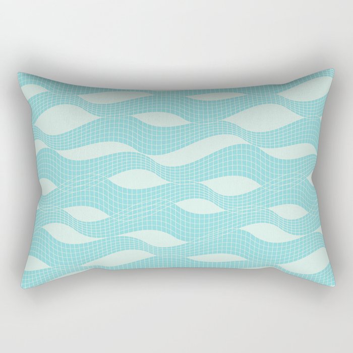 Tennis net with blue pool sea glass waves pattern Rectangular Pillow