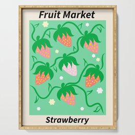 Fruit Market Strawberry Original Artwork Serving Tray