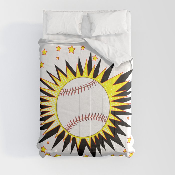 Baseball Splash With Stars Comforter