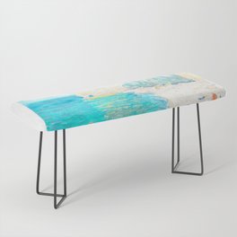 French Impressionist Beach and Sea Cliffs Remix Bench