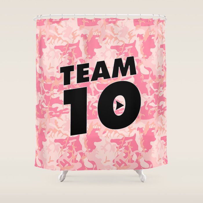 Team 10 Pink Camo Shower Curtain By Syena Society6