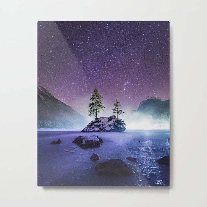 Lonely Island on a winter night Metal Print