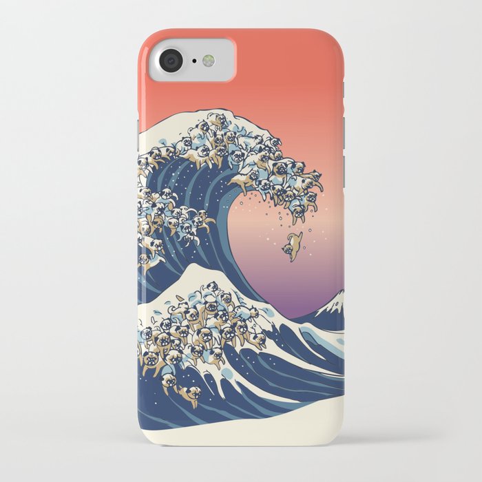 the great wave of pug iphone case