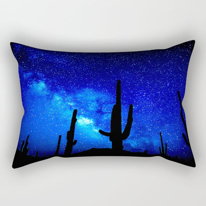 The Milky Way Blue Rectangular Pillow