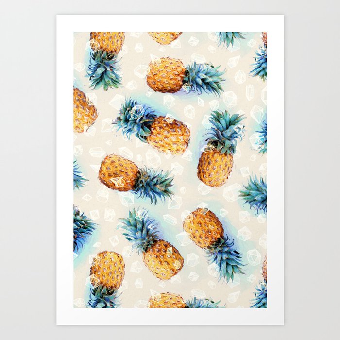 Pineapples + Crystals  Art Print