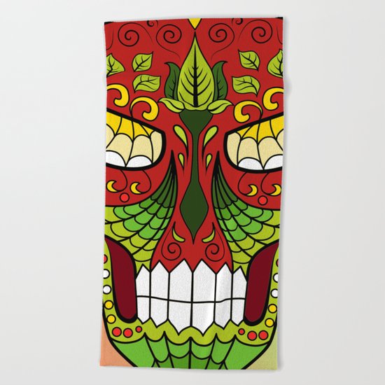 Sugar Skull #12 Beach Towel