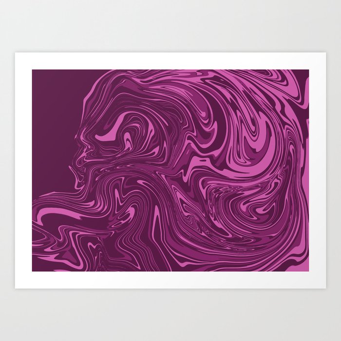 Purple and pink mix colors raster marble style abstract background Art Print