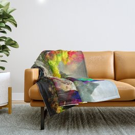 Medieval Town in a Fantasy Colorful World Throw Blanket