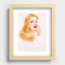 Girl with cigarette Recessed Framed Print