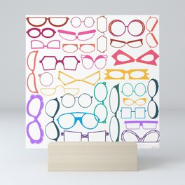 Who Framed What Rainbow Grid - White Mini Art Print