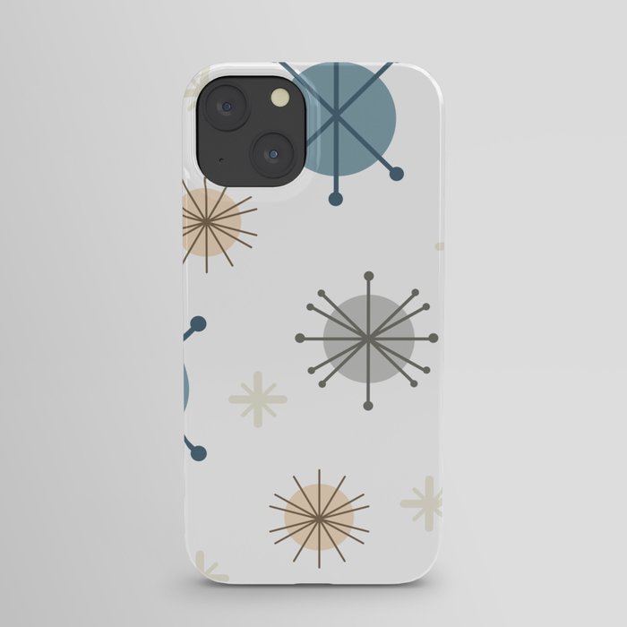 Mid Century Modern Starburst Snowflakes iPhone Case