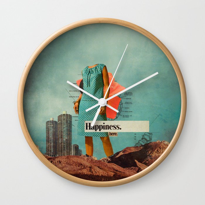 Happiness Here Wall Clock