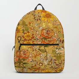Rose vintage inpsired retro, warm colors 70s, boho Backpack