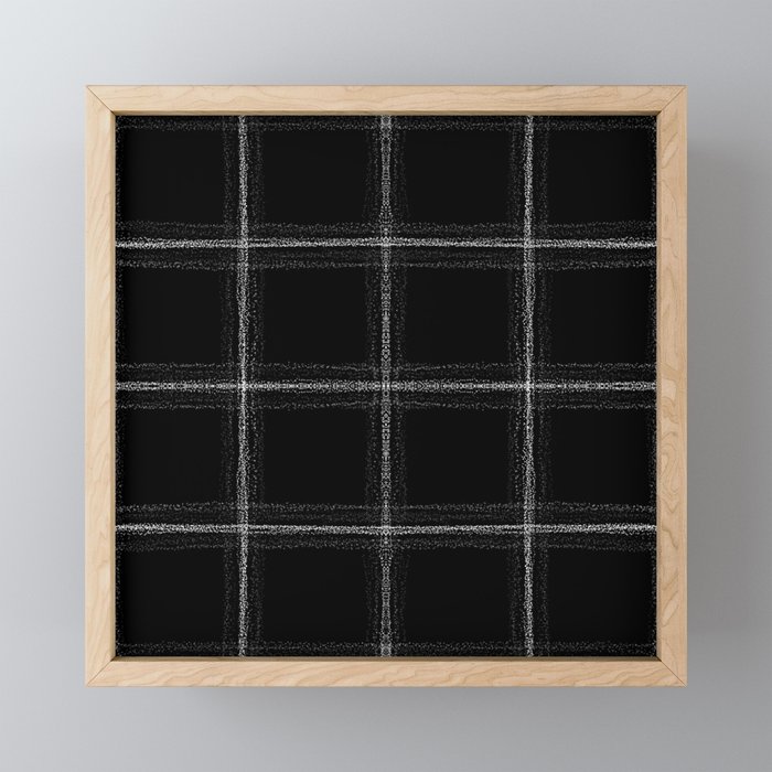 Windowpane in Black - Large Framed Mini Art Print