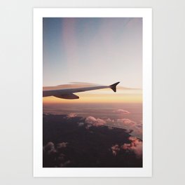 airplane window sunrise Art Print