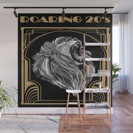 Golden Age of the Roaring 20's Lion Wall Mural