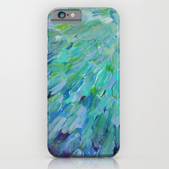 SEA SCALES - Beautiful Ocean Theme Peacock Feathers Mermaid Fins Waves Blue Teal Color Abstract iPhone & iPod Case