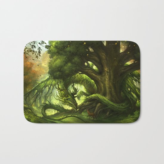 Green Dragon Bath Mat