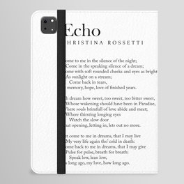 Echo - Christina Rossetti Poem - Literature - Typography Print 1 iPad Folio Case