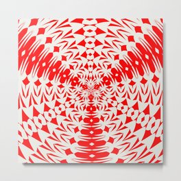 Star White And Red Geometric Shape Kaleidoscope Metal Print | Red, 6Dac4Fff, Schemecolor, Graphicdesign, Redandwhite, Colorcombos, Colorcombination, Pattern, Mirrored, Geometric 
