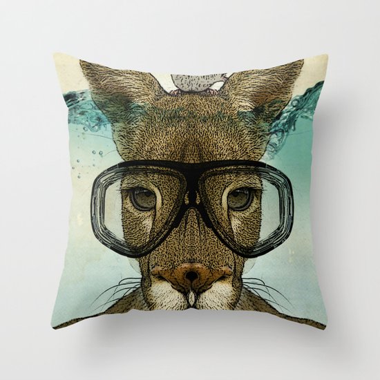 Skuba Roo and a white mouse Throw Pillow