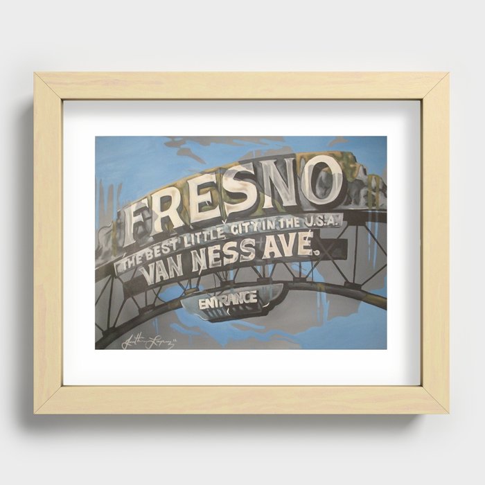 Welcome to Fresno Recessed Framed Print