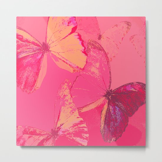 Butterflies in red shades Metal Print