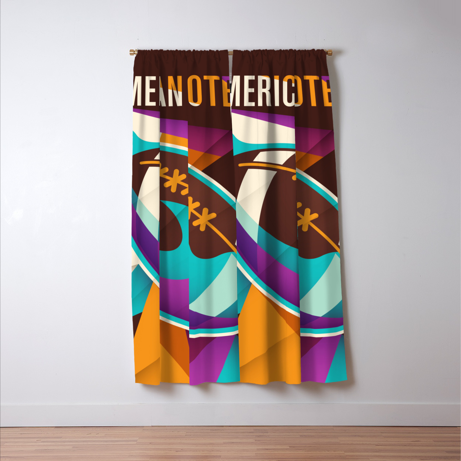 American Football Sport Ball Abstract Blackout Curtain By