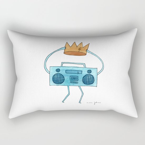 boombox holding a paper crown Rectangular Pillow