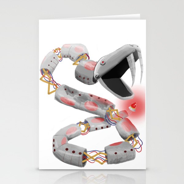 Robot Snake Stationery Cards