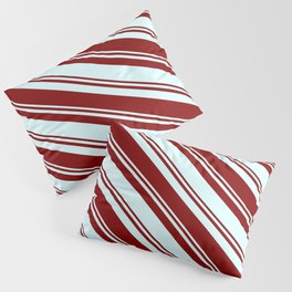 [ Thumbnail: Maroon & Light Cyan Colored Lines/Stripes Pattern Pillow Sham ]