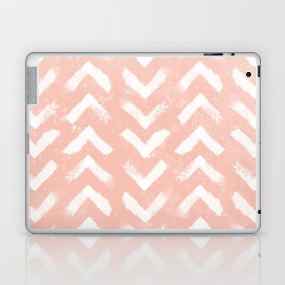 Paintbrush Arrow Pattern Blush Pink Laptop & iPad Skin