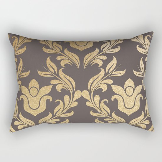Gold swirls damask #6 Rectangular Pillow