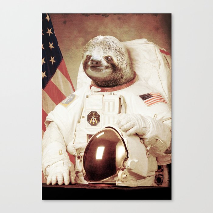 Sloth Astronaut Canvas Print