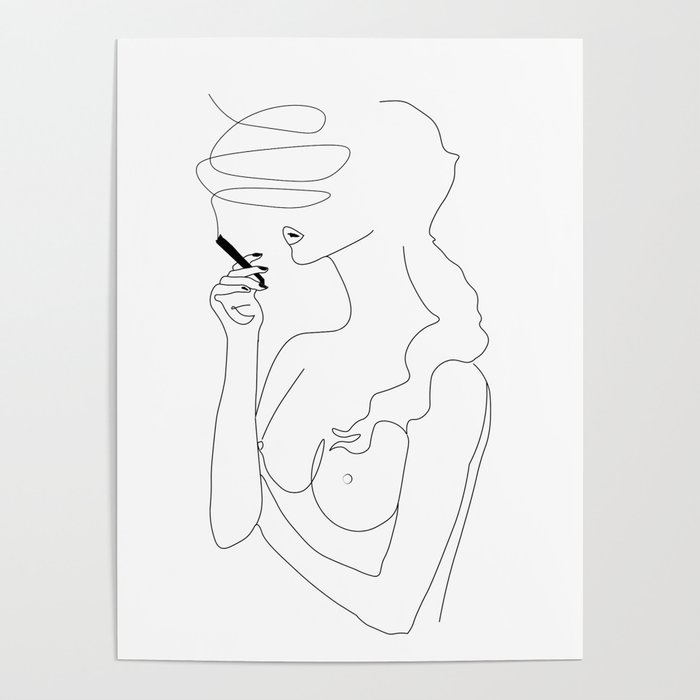 Woman Smoking Poster