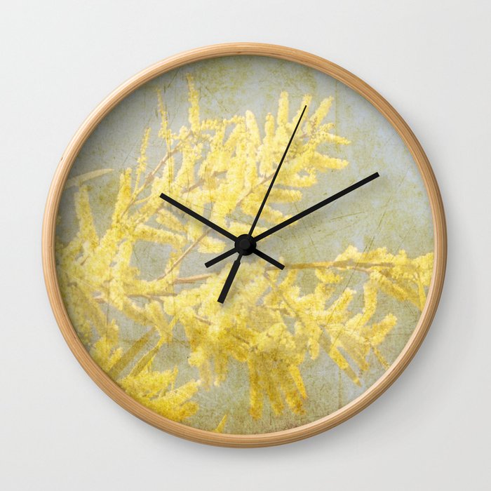 Golden Wattle Wall Clock