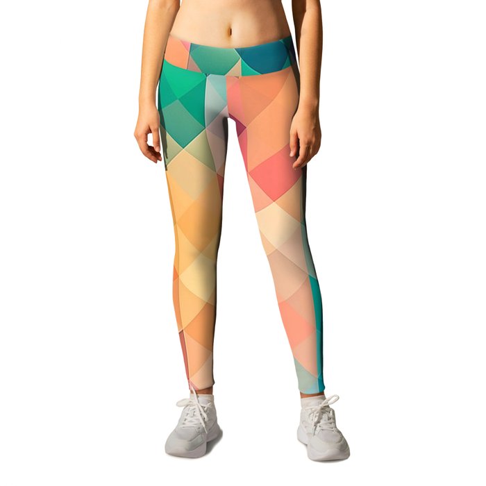RAINBOW GEOMETRY. SQUARES AND TRIANGLES IN COLOR Leggings