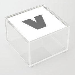 v (Grey & White Letter) Acrylic Box