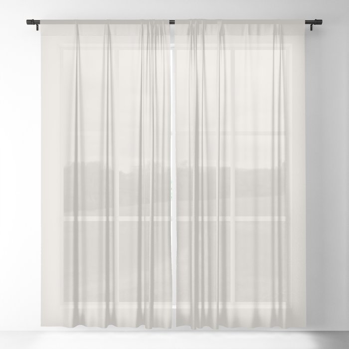 Dusty Off White Solid Color Pairs PPG Fuzzy Unicorn PPG1076-1 - All One Single Shade Hue Colour Sheer Curtain