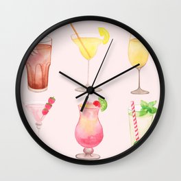Summer Cocktails 12 Wall Clock