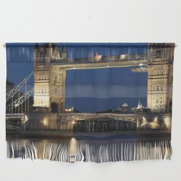 Great Britain Photography - Tower Bridge Lit Up In The Early Night Wall Hanging