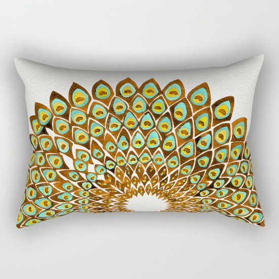 Peacock Mandala – 70s Palette Rectangular Pillow
