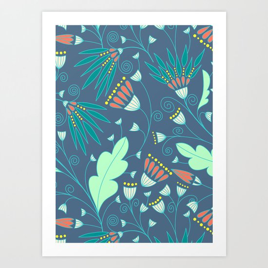 Evening flourishes Art Print