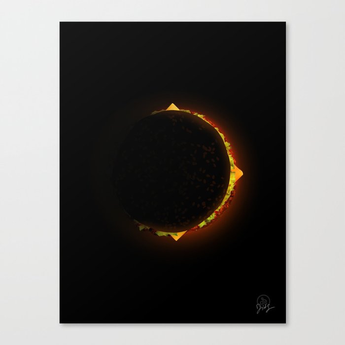 Burger Eclipse Canvas Print