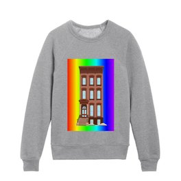 Rainbow Pride Brownstone House  Kids Crewneck