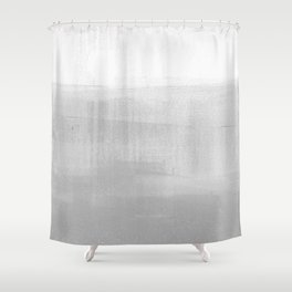 Grey Horizon Minimalist Abstract Landscape Shower Curtain