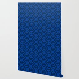 Deep Blue Honeycomb Wallpaper