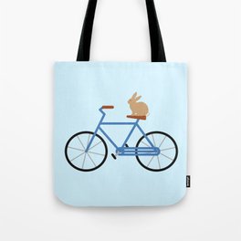 Bunny Riding Bike Tote Bag