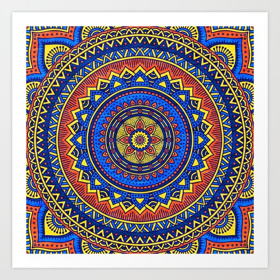 Hippie mandala 57 Art Print