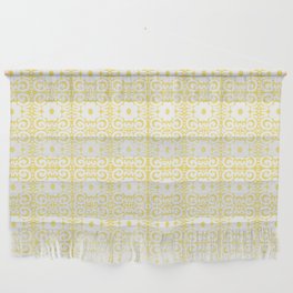 Retro Daisy Lace White on Yellow  Wall Hanging